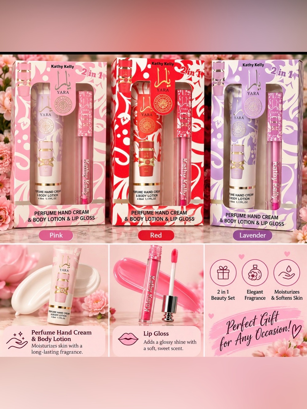 Yara Lip Gloss & Hand Cream Set